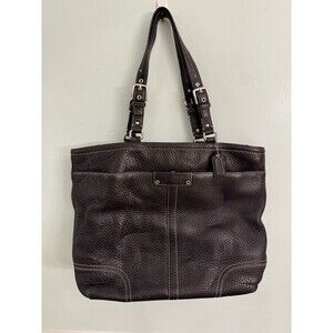 Coach Black Soft Milled Leather Tote Bag Purse Hamilton Y2K Womens F13083